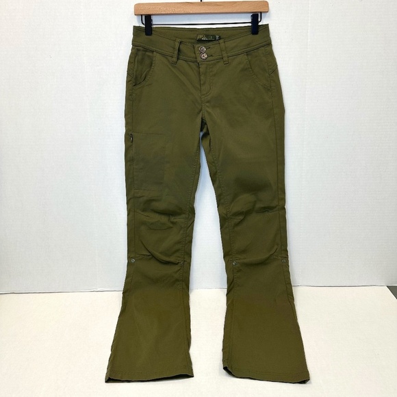 Prana Olive Green Cargo Low Rise Outdoors pants size 2 - Picture 1 of 13